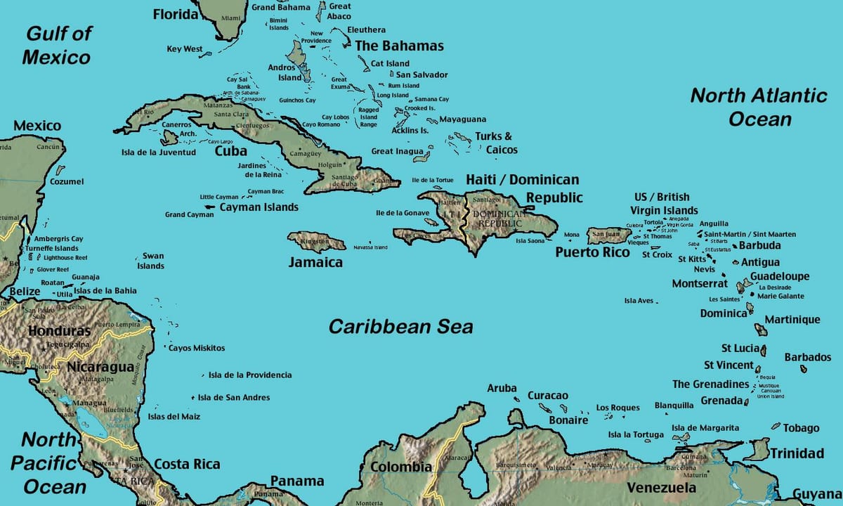 Kort over Belize caribien