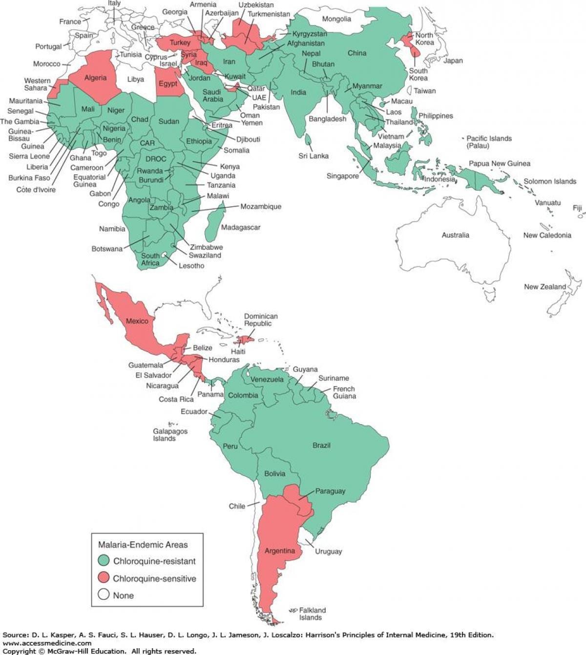 Kort over Belize malaria 