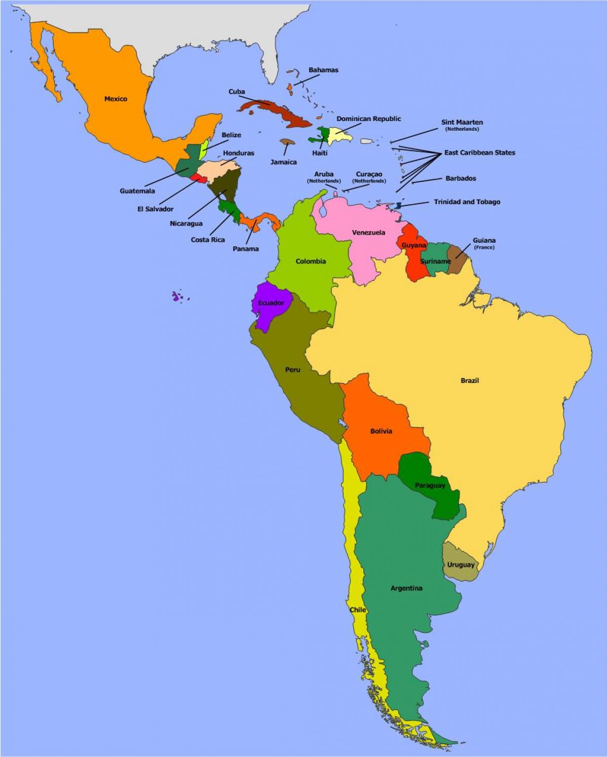 Kort over Belize syd amerika