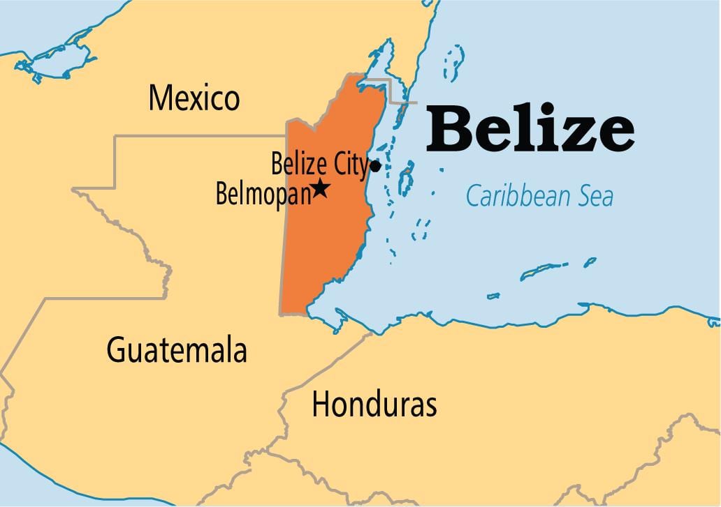 kort over Belize belmopan