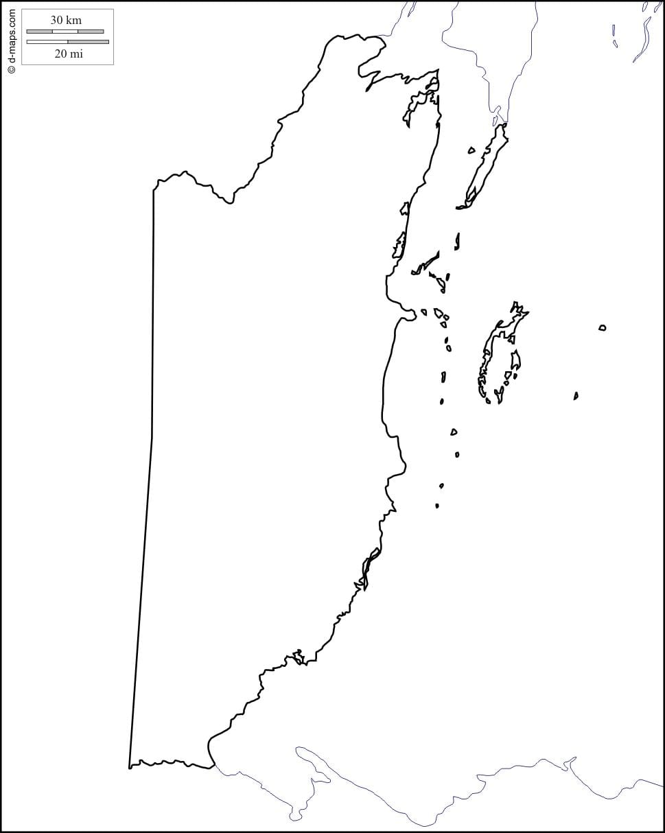 Kort over Belize blank