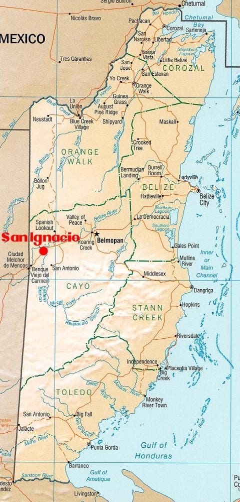 Kort over san ignacio Belize