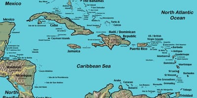Kort over Belize caribien