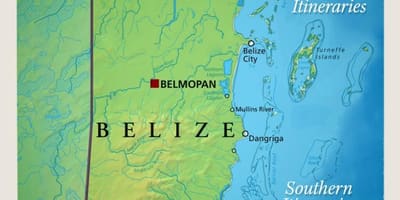 Kort over Belize sejlads