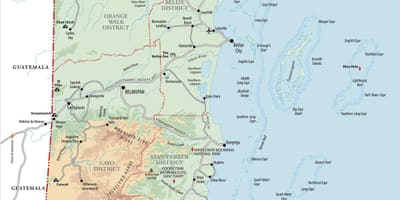 Kort ofBelize turisme landsby 