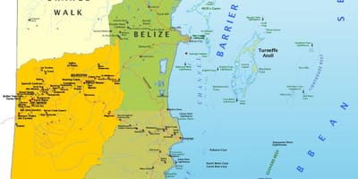 Kort over Belize med landsby